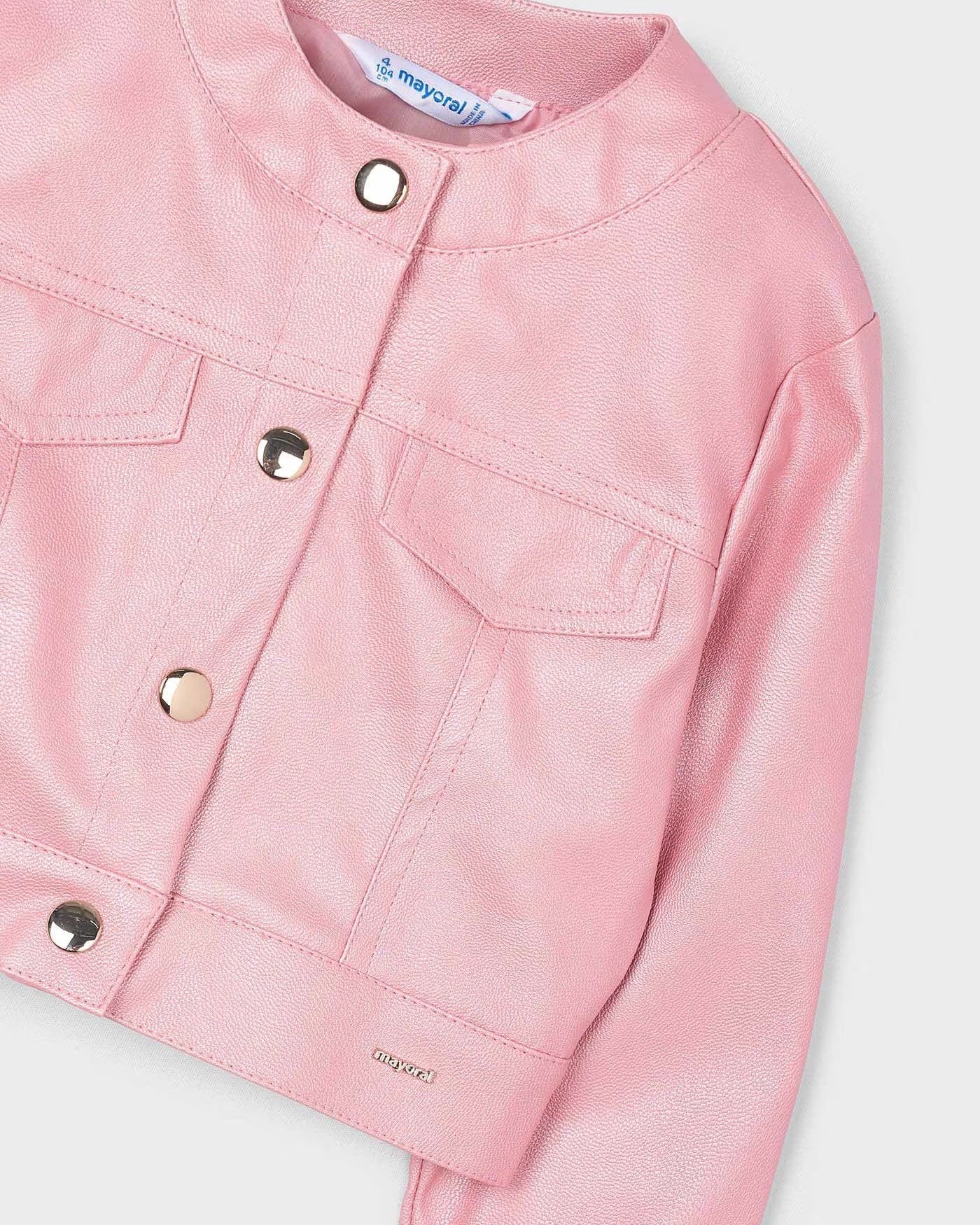 Giacca chiusura bottoni bambina Mayoral rosa metallizzato Mayoral Rosa