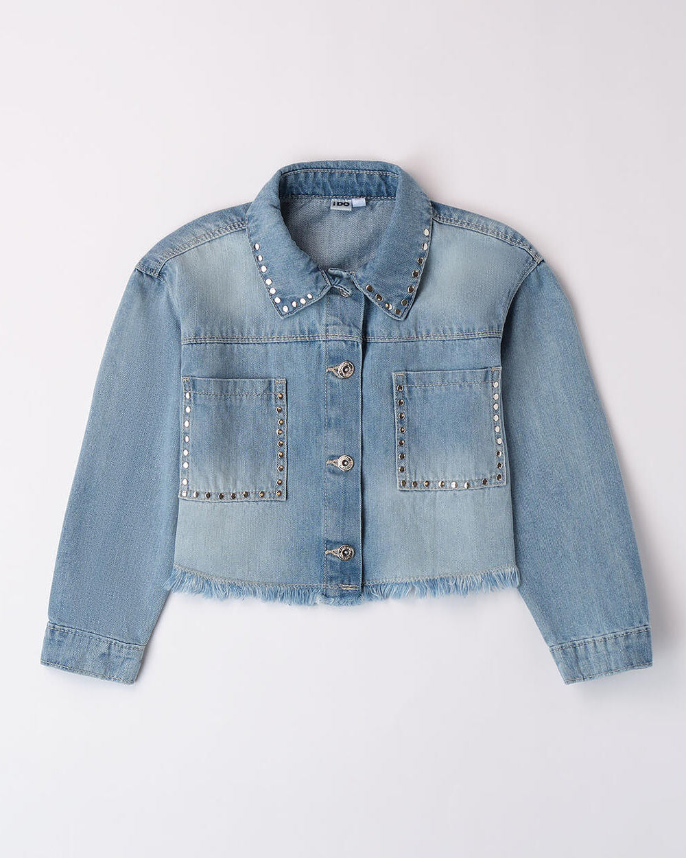 Giacca jeans ragazza iDO con borchie iDO Blu
