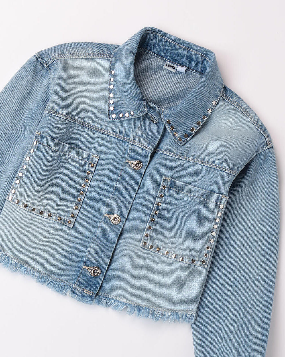 Giacca jeans ragazza iDO con borchie iDO Blu