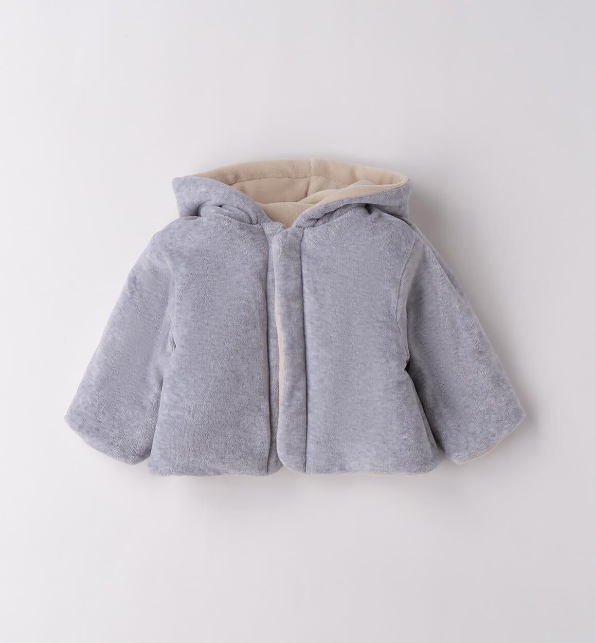 Giacca neonato unisex in ciniglia iDO reversibile beige-grigio iDO 0 Mesi 50cm