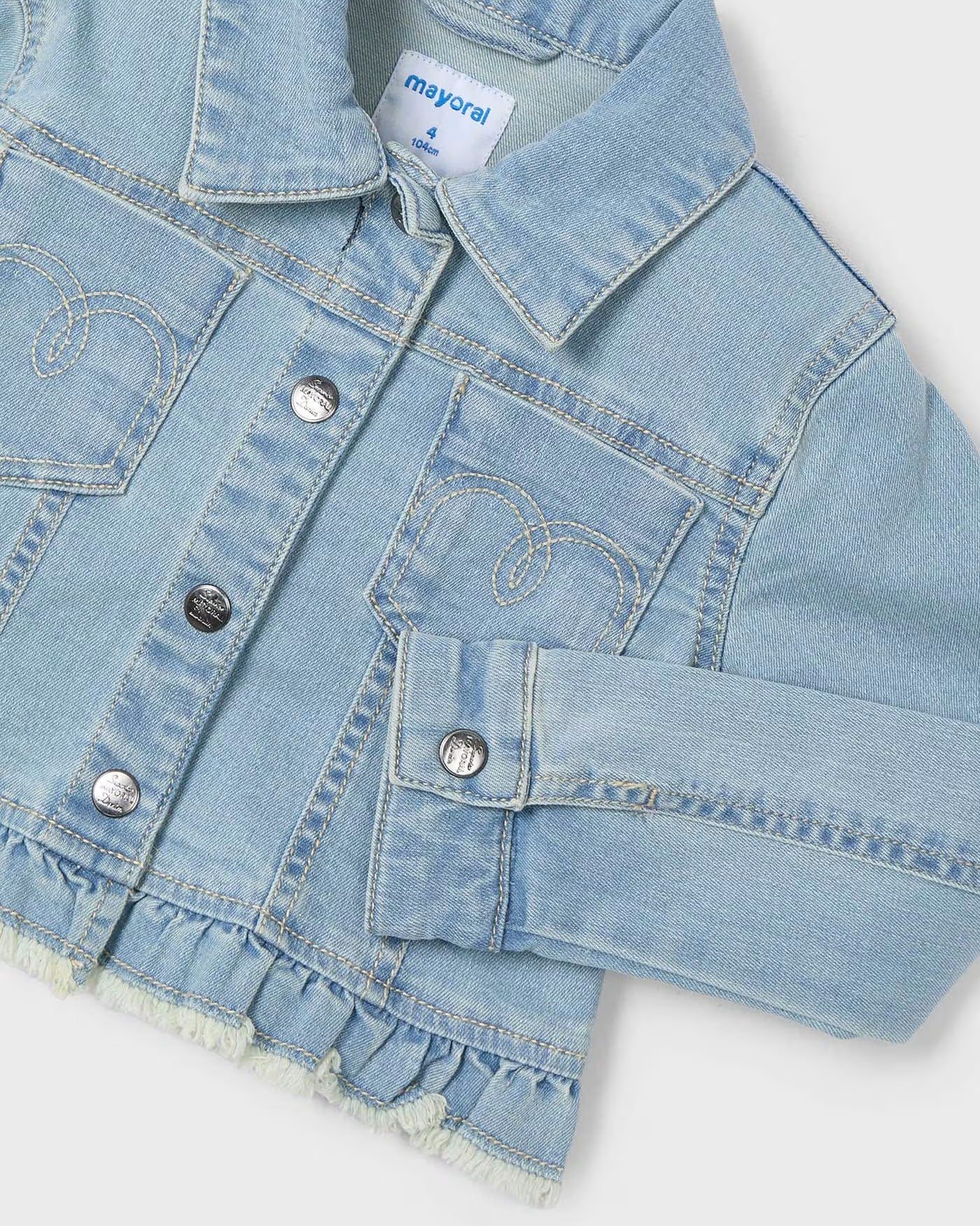 Giacca orlo volant bambina Mayoral jeans chiaro Mayoral Azzurro