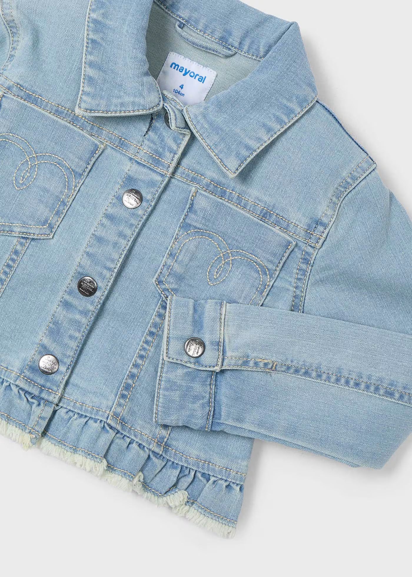 Giacca orlo volant bambina Mayoral jeans chiaro Mayoral Azzurro
