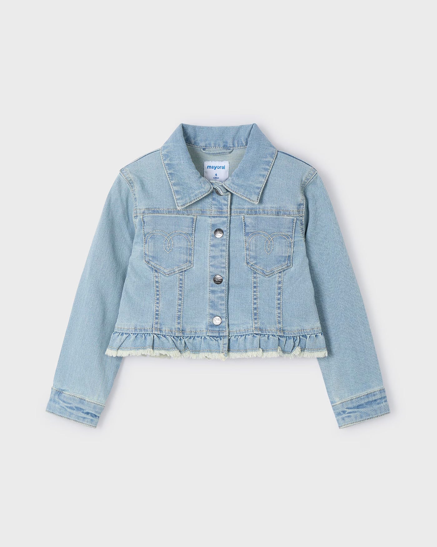 Giacca orlo volant bambina Mayoral jeans chiaro Mayoral Azzurro