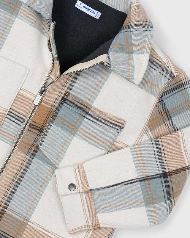 Giacca overshirt foderata bambino Mayoral quadri azzurro-beige Mayoral 2 Anni 92cm