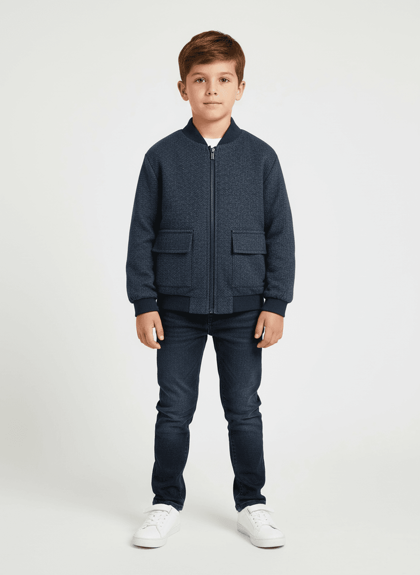 Giacca zip collo bomber bambino Mayoral blu marino mix Mayoral 2 Anni 92cm