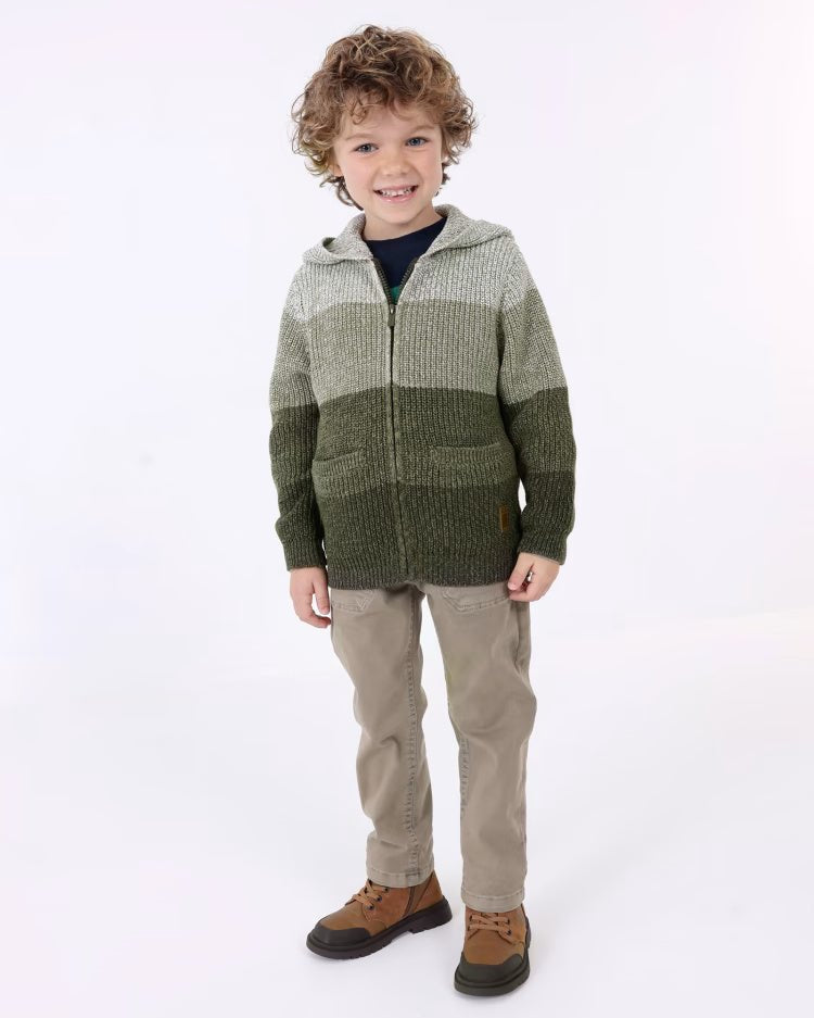 Giacca zip in maglia blocchi verde bambino Mayoral - ErreGiModaBimbo