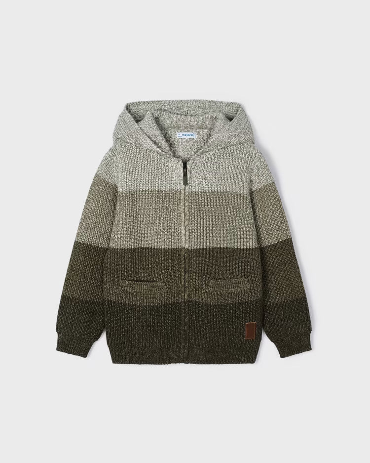 Giacca zip in maglia blocchi verde bambino Mayoral - ErreGiModaBimbo