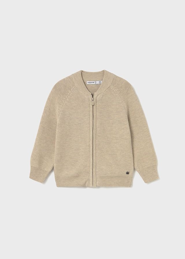 Giacca zip in maglia di caldo cotone neonato Mayoral beige Mayoral 6 Mesi 68cm