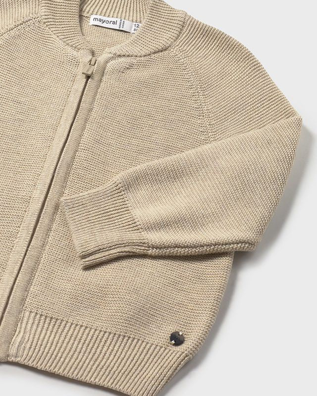 Giacca zip in maglia di caldo cotone neonato Mayoral beige Mayoral 6 Mesi 68cm