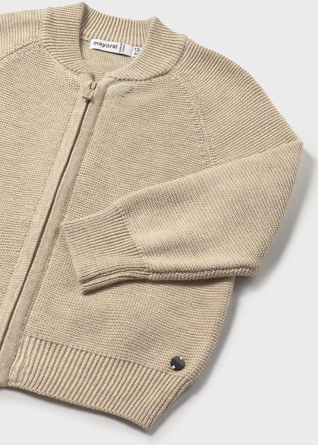Giacca zip in maglia di caldo cotone neonato Mayoral beige Mayoral 6 Mesi 68cm