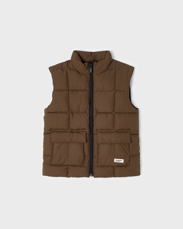 Gilet imbottito a quadri bambino Mayoral marrone - ErreGiModaBimbo