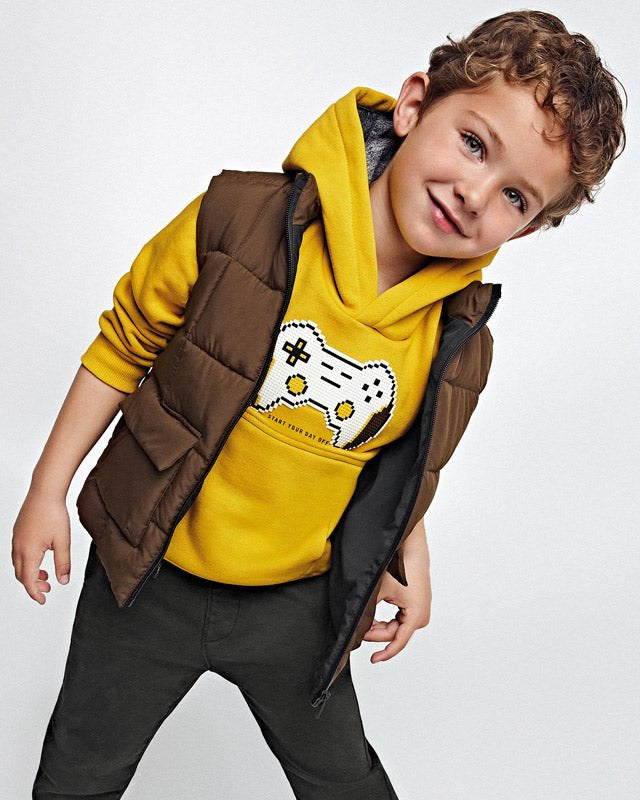 Gilet imbottito a quadri bambino Mayoral marrone - ErreGiModaBimbo