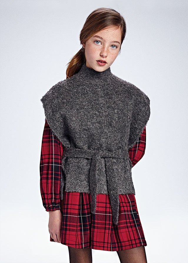 Gilet maglia grigio melange bambina Mayoral - ErreGiModaBimbo