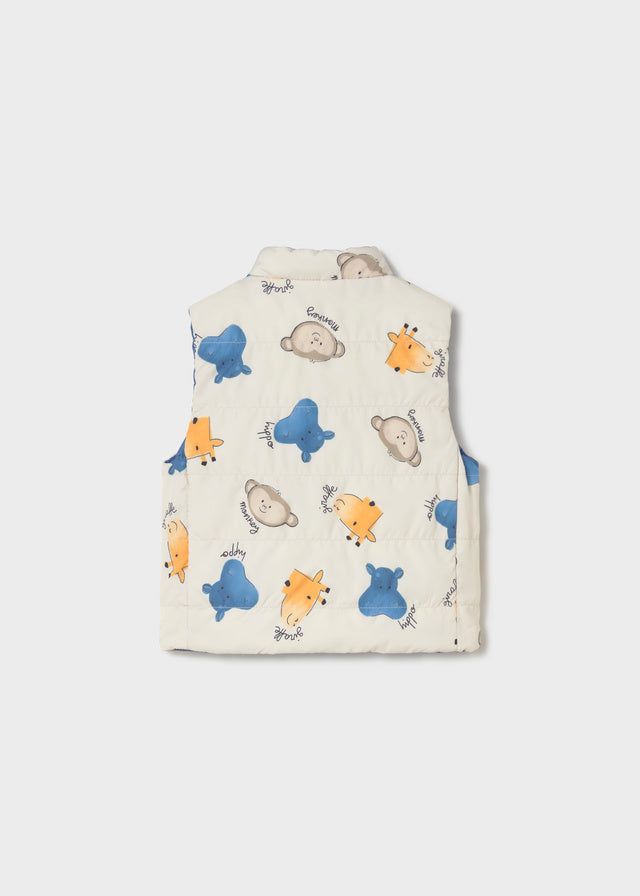 Gilet reversibile neonato Mayoral Blu cobalto-Safari Mayoral 6 Mesi 68cm