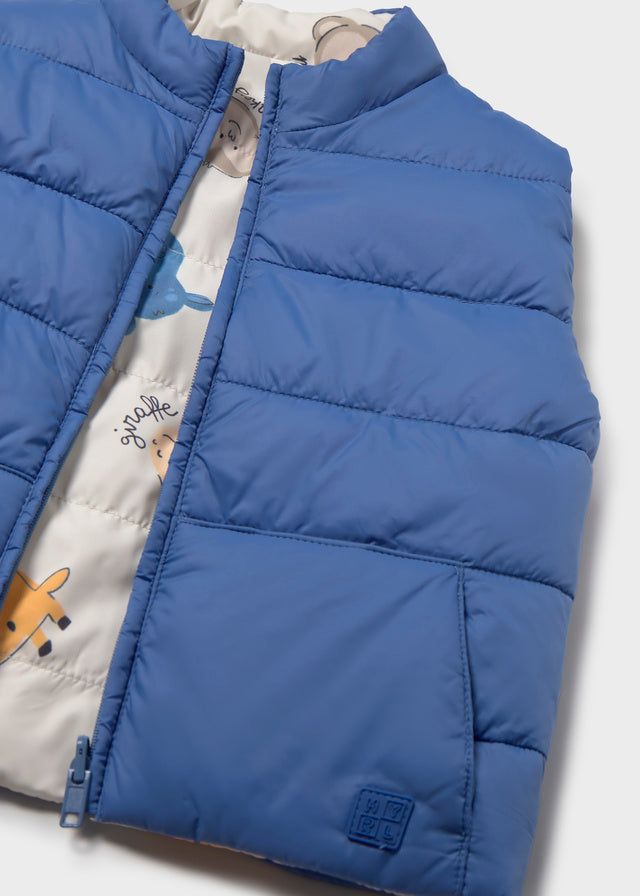 Gilet reversibile neonato Mayoral Blu cobalto-Safari Mayoral 6 Mesi 68cm