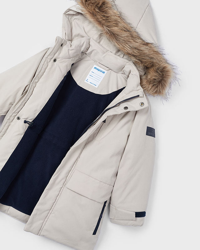 Giubbino Parka cappiccio rimovibile bambino Mayoral gesso Mayoral Gesso