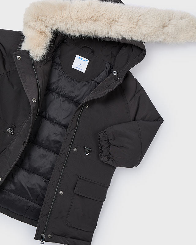 Giubbino Parka lungo bambina Mayoral color nero Mayoral Nero