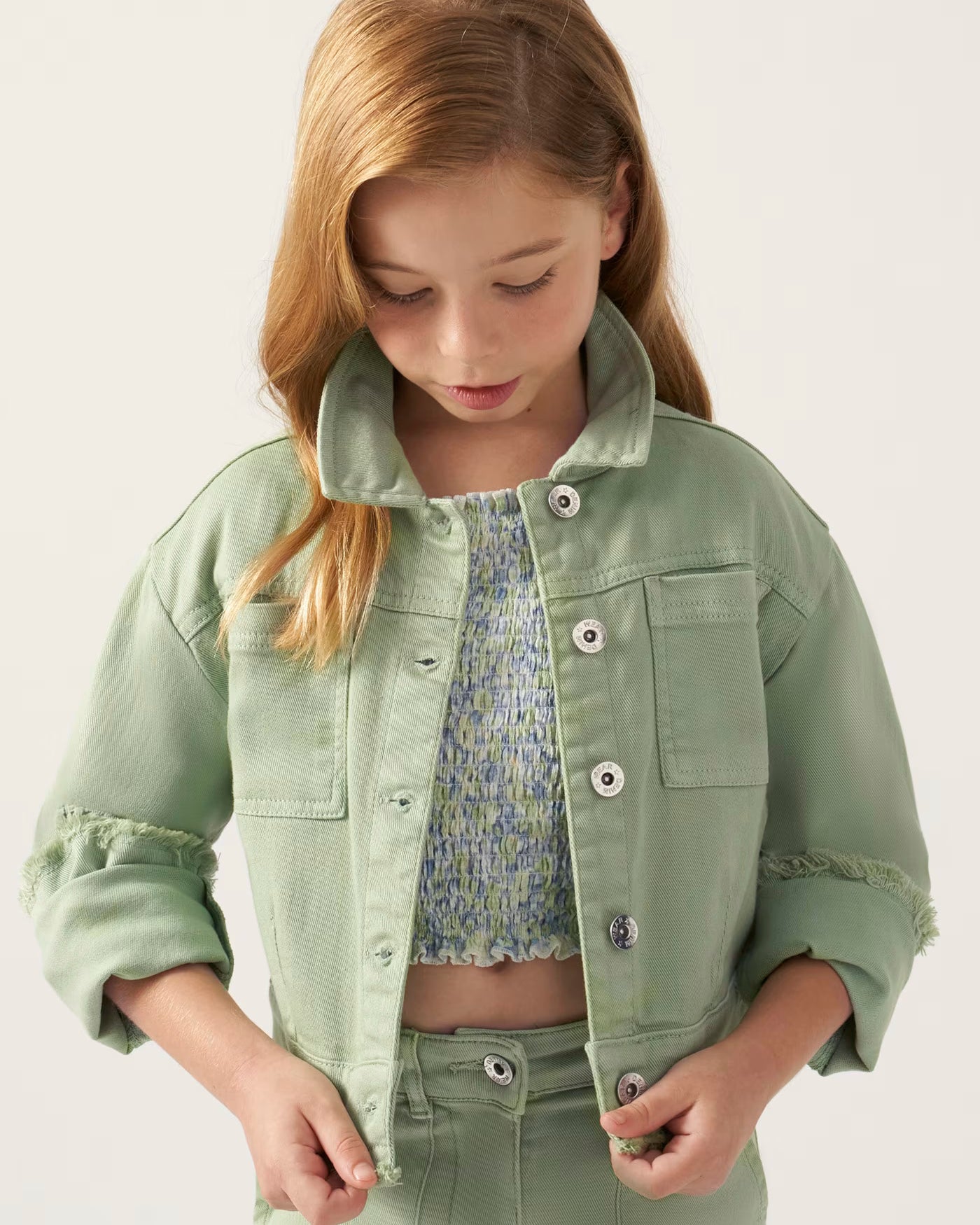 Giubbotto tela cotone ragazza Mayoral color menta Mayoral Verde