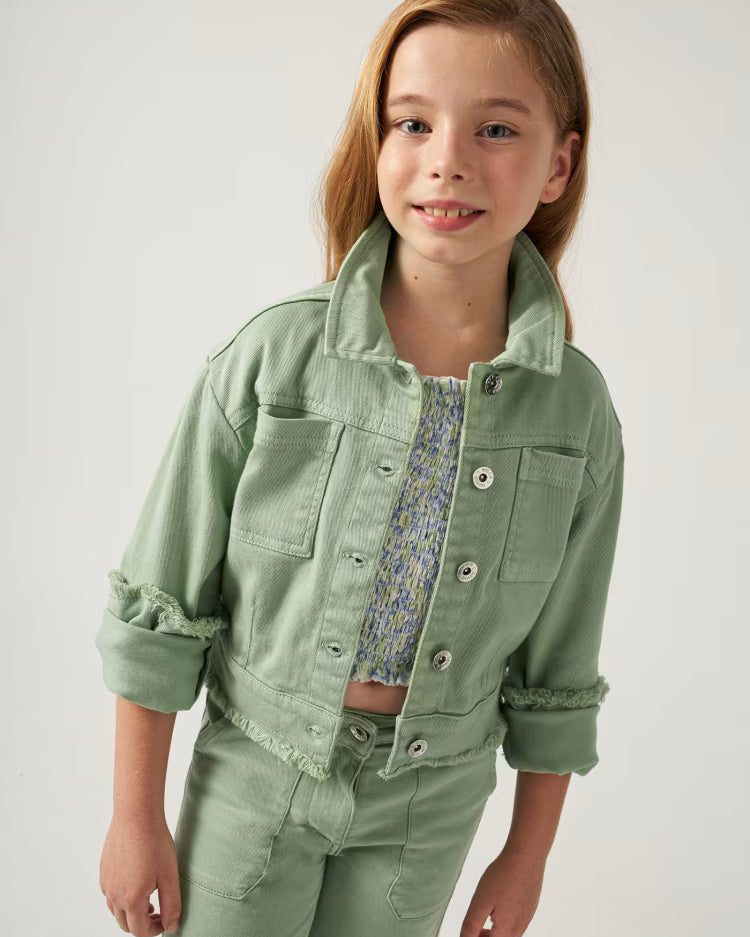 Giubbotto tela cotone ragazza Mayoral color menta Mayoral Verde