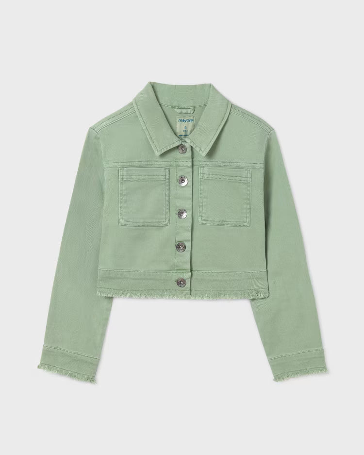 Giubbotto tela cotone ragazza Mayoral color menta Mayoral Verde