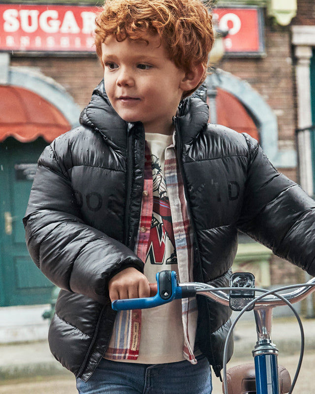 Giubbotto bomber con cappuccio bambino Mayoral nero Mayoral Nero