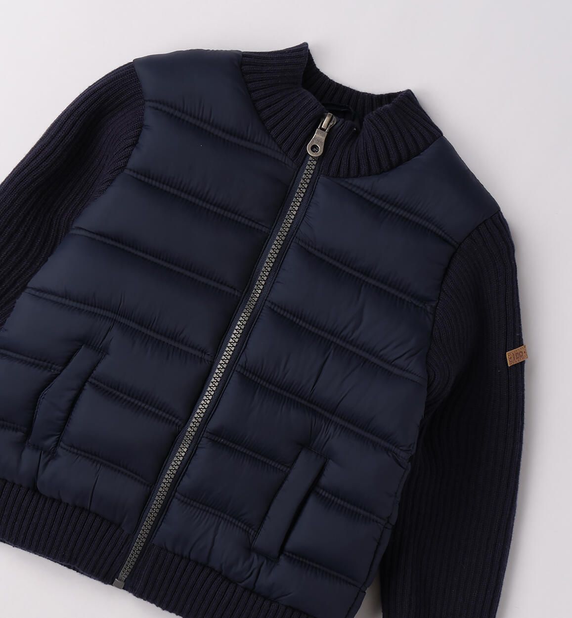 Giubbotto piumino manica tricot bambino iDO blu navy iDO 9 Mesi 74cm