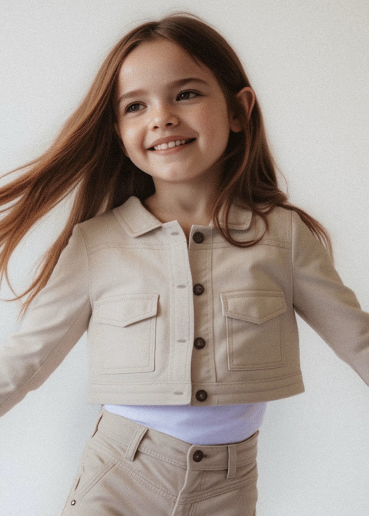 Giubbotto twill bambina Mayoal beige sabbia Mayoral Beige