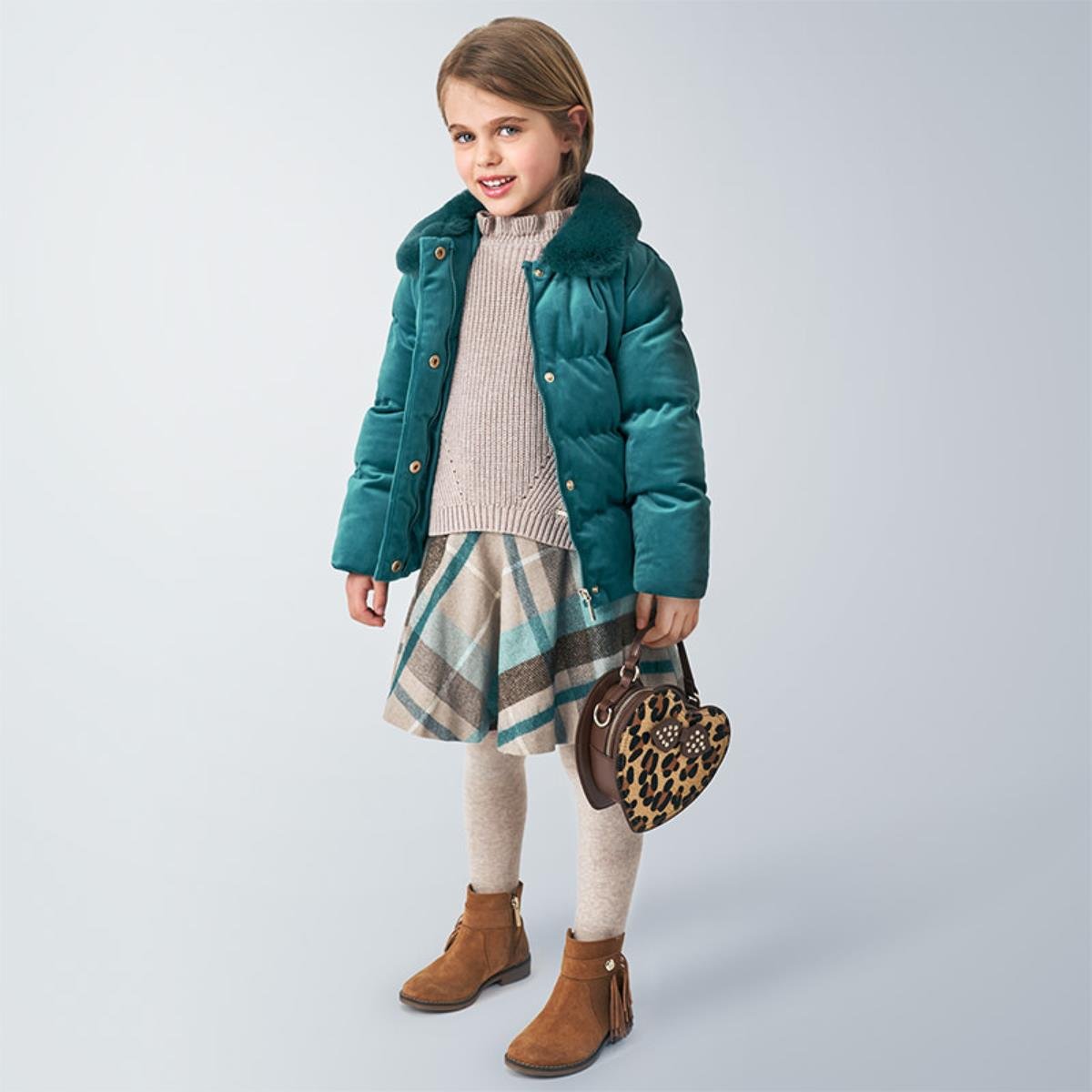 Gonna bambina Mayoral in panno a quadri in lurex Verde - ErreGiModaBimbo