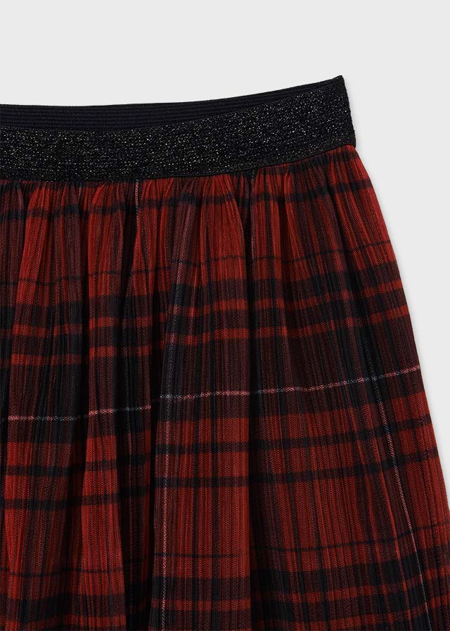Gonna foderata in tulle scacchi rossa ragazza Mayoral - ErreGiModaBimbo