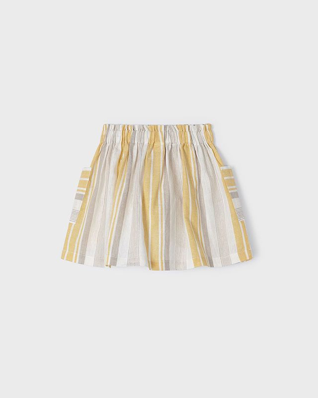 Gonna in lino bambina Mayoral fantasia righe giallo e beige Mayoral 2 Anni 92cm