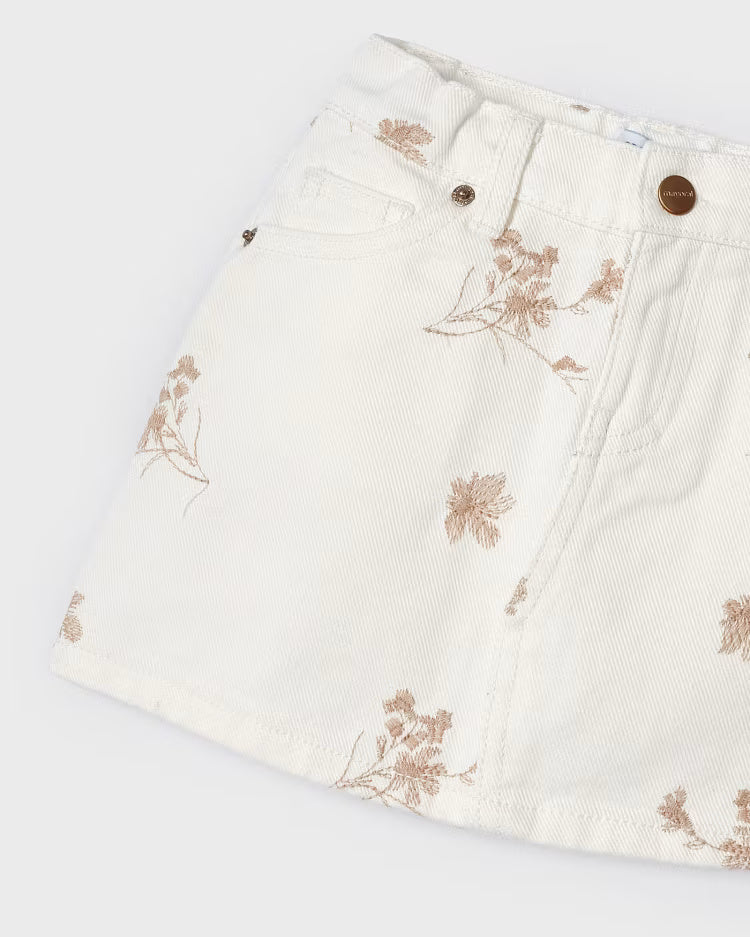 Gonna in twill ricamato bambina Mayoral color crema Mayoral Crema