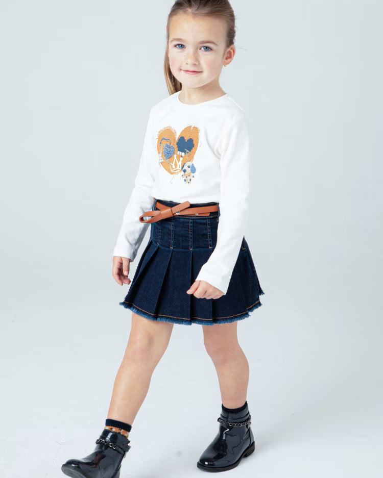 Gonna cintura bambina Mayoral jeans blu scuro Mayoral Blu