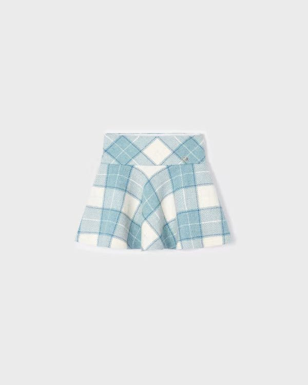 Gonna panno bambina Mayroal fantasia quadri azzurra - ErreGiModaBimbo