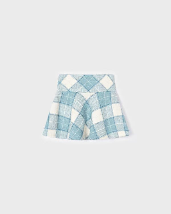 Gonna panno bambina Mayroal fantasia quadri azzurra - ErreGiModaBimbo