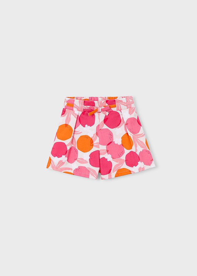 Gonna pantalone bambina Mayoral con fantasia geranio arancio