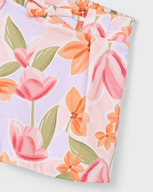 Gonna pantalone bambina Mayoral con stampa floreale primaverile