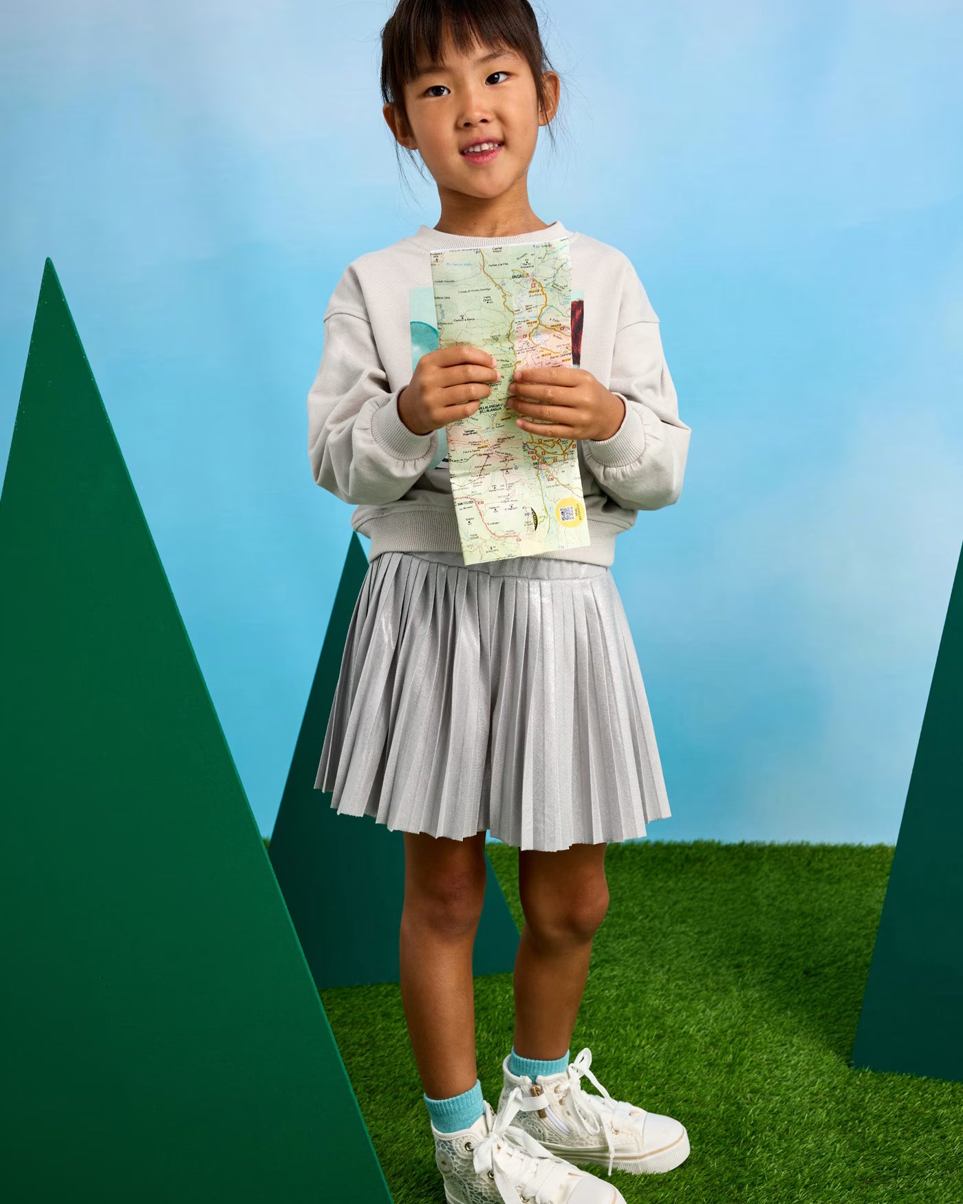 Gonna pantalone plissettato bambina Mayoral grigia Mayoral 2 Anni 92cm