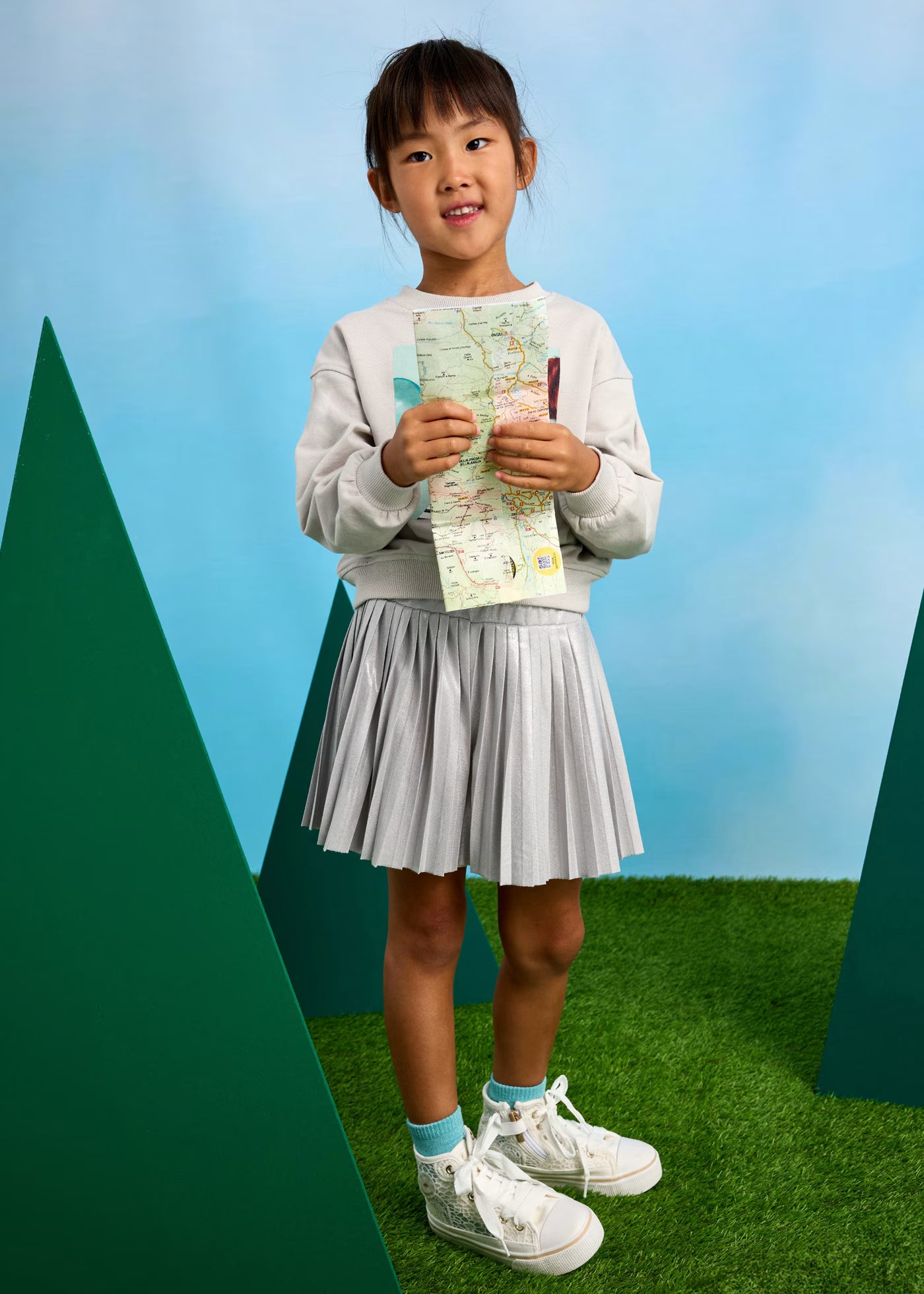 Gonna pantalone plissettato bambina Mayoral grigia Mayoral 2 Anni 92cm