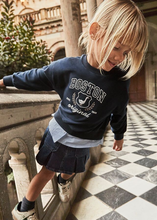 Gonna pieghe bambina Mayoral jeans scuro Mayoral 2 Anni 92cm