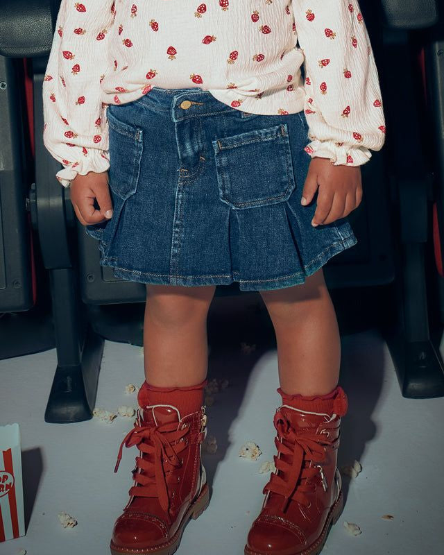 Gonna pieghe bambina Mayoral jeans scuro Mayoral 2 Anni 92cm