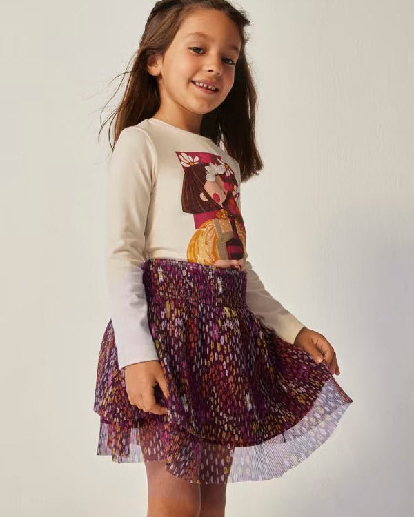 Gonna plissettata stampata tulle bambina Mayoral - ErreGiModaBimbo