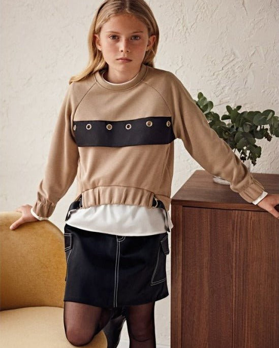 Gonna ragazza ecopelle nera ragazza Mayoral - ErreGiModaBimbo