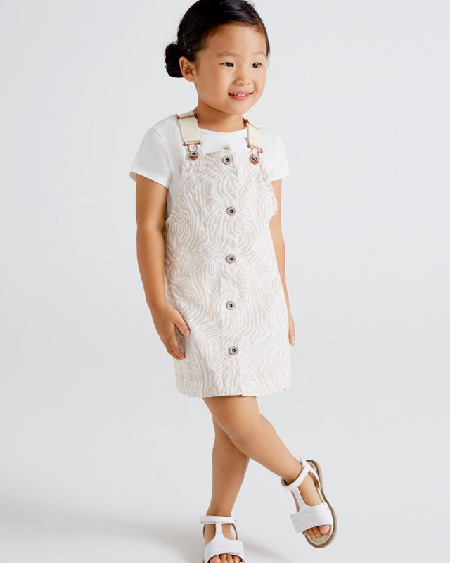 Gonna salopette bambina Mayoral beige tigrato - ErreGiModaBimbo