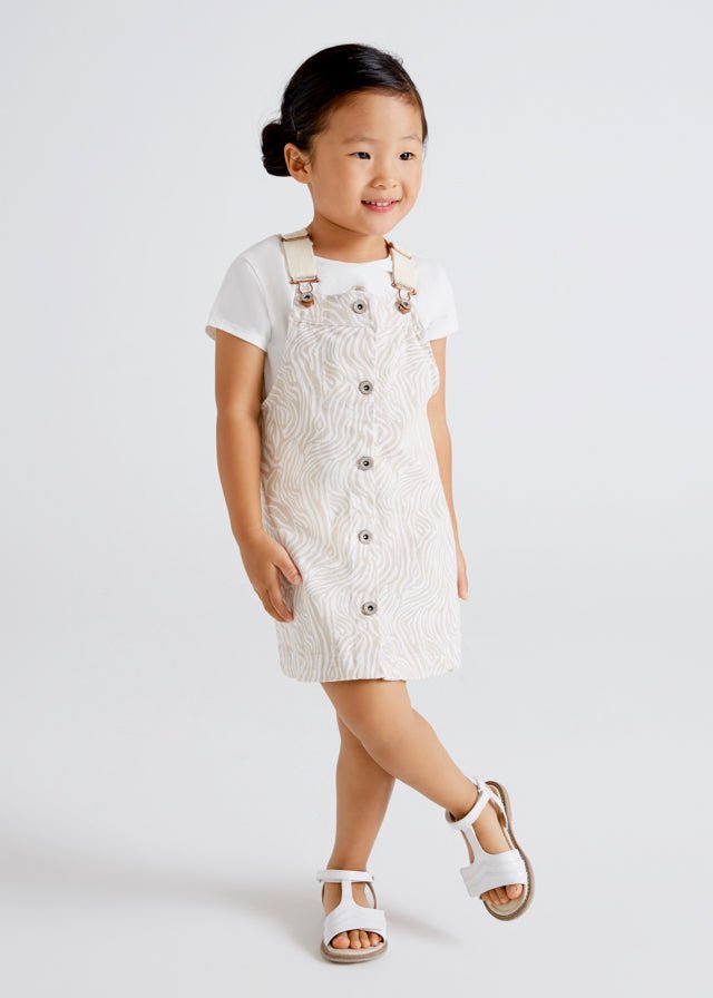 Gonna salopette bambina Mayoral beige tigrato - ErreGiModaBimbo
