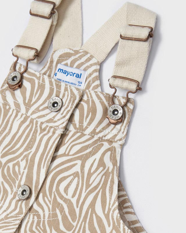 Gonna salopette bambina Mayoral beige tigrato - ErreGiModaBimbo