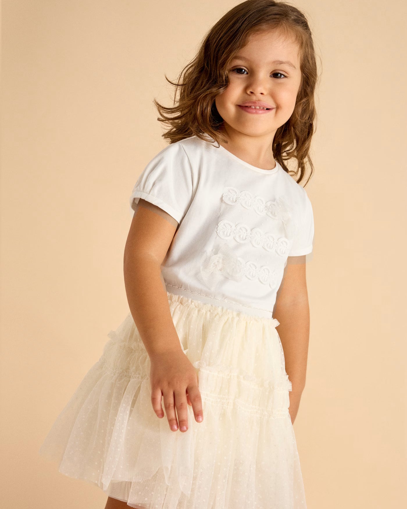 Gonna tulle plumetis bambina Mayoral panna Mayoral Panna