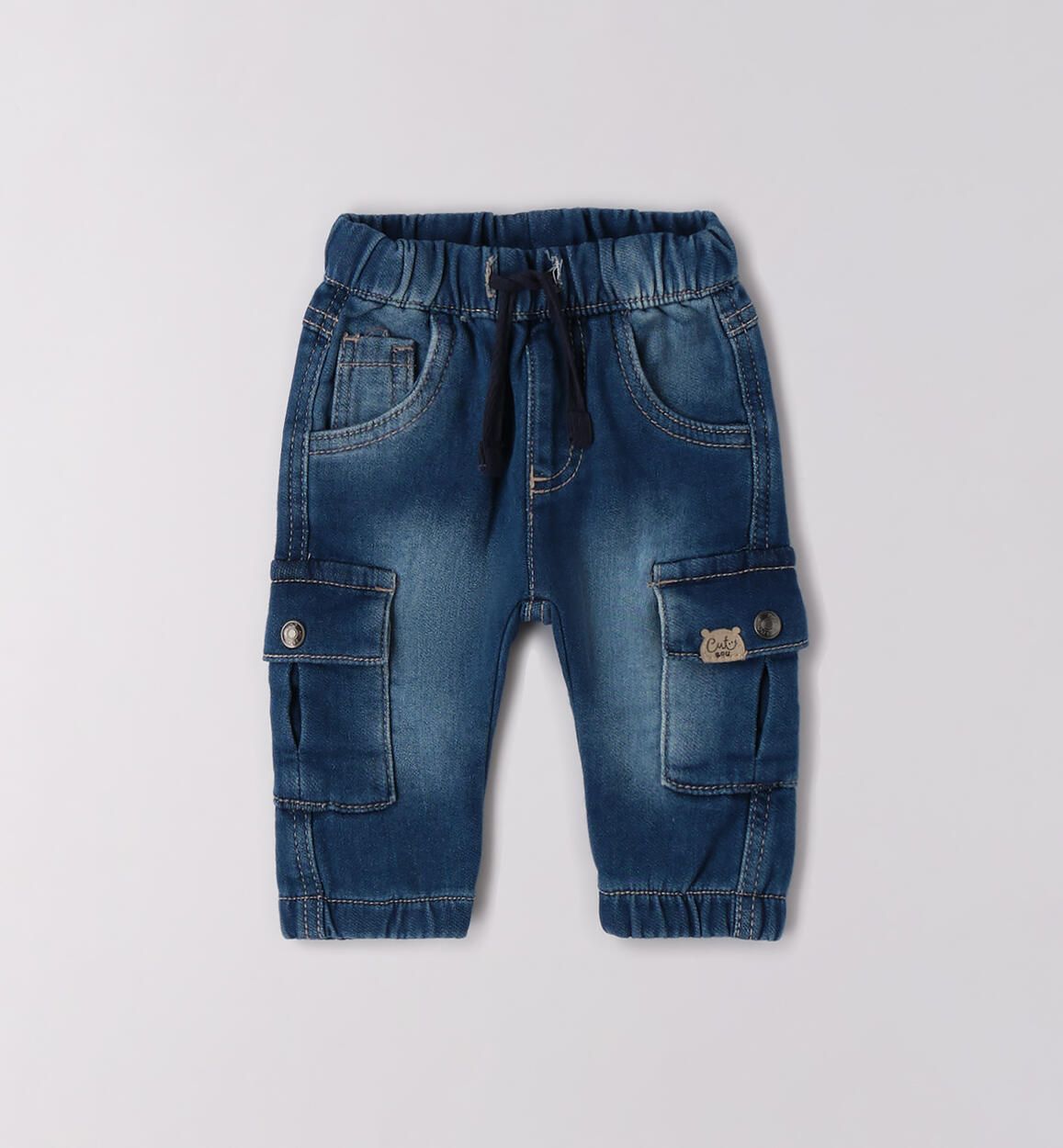 Jeans cargo morbido neonato iDO blu medio iDO 1 Mesi 56cm