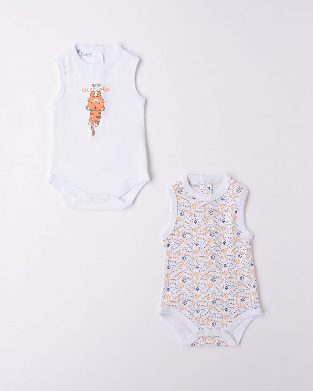 Set 2 body smanicati neonato iDO Cucciolo iDO Bianco