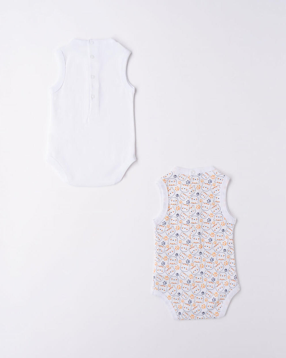 Set 2 body smanicati neonato iDO Cucciolo iDO Bianco