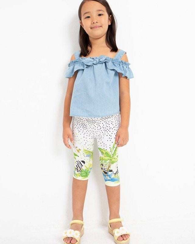 Leggings 3/4 bambina Mayoral bianco Zebra pois Mayoral 2 Anni 92cm